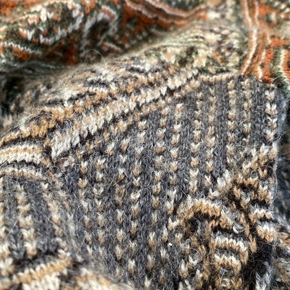BOTTO Italian wool alpaca blend multi color long sleeve sweater XL - Picture 15 of 15